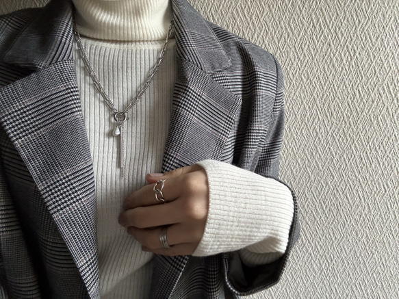 ーrain drop necklaceー　サージカルステンレス　チェーンネックレス　レイヤードネックレス　 2枚目の画像