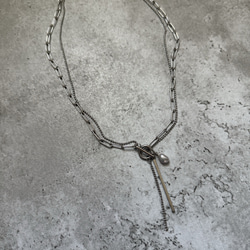 ーrain drop necklaceー　サージカルステンレス　チェーンネックレス　レイヤードネックレス　 7枚目の画像