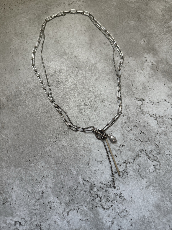 ーrain drop necklaceー　サージカルステンレス　チェーンネックレス　レイヤードネックレス　 7枚目の画像