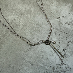 ーrain drop necklaceー　サージカルステンレス　チェーンネックレス　レイヤードネックレス　 8枚目の画像