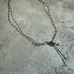 ーrain drop necklaceー　サージカルステンレス　チェーンネックレス　レイヤードネックレス　 9枚目の画像