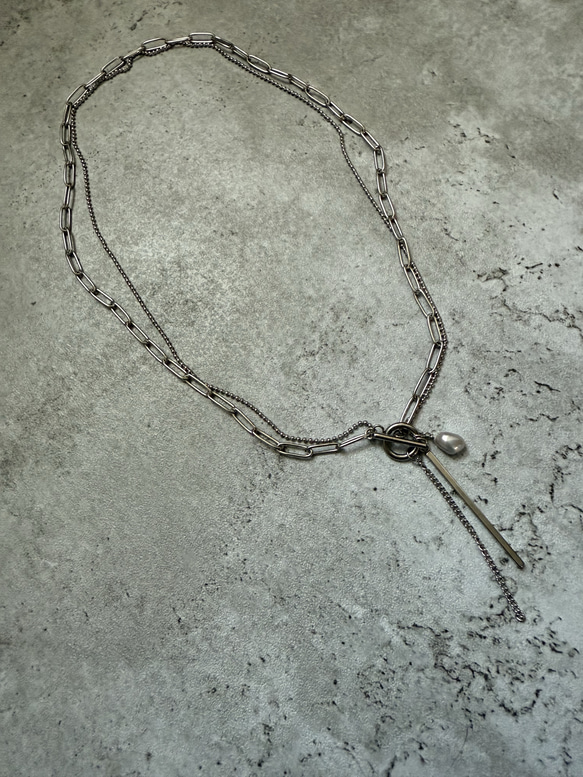 ーrain drop necklaceー　サージカルステンレス　チェーンネックレス　レイヤードネックレス　 9枚目の画像