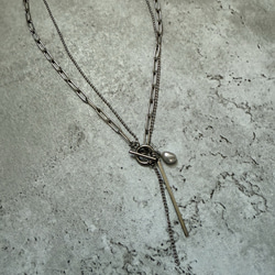 ーrain drop necklaceー　サージカルステンレス　チェーンネックレス　レイヤードネックレス　 5枚目の画像