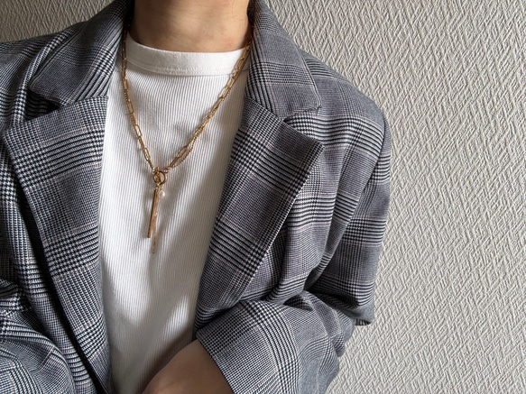 ーrain drop necklaceー　サージカルステンレス　チェーンネックレス　レイヤードネックレス　 14枚目の画像
