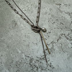 ーrain drop necklaceー　サージカルステンレス　チェーンネックレス　レイヤードネックレス　 6枚目の画像