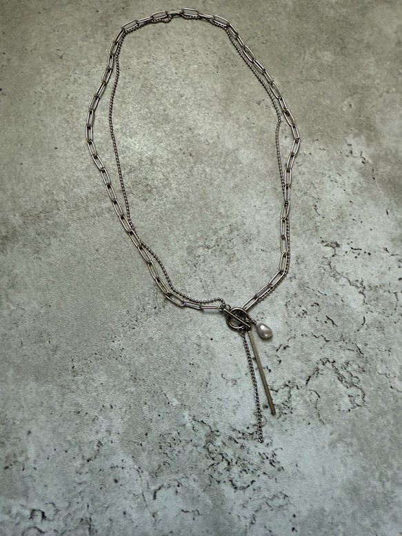 ーrain drop necklaceー　サージカルステンレス　チェーンネックレス　レイヤードネックレス　 13枚目の画像