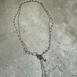 ーrain drop necklaceー　サージカルステンレス　チェーンネックレス　レイヤードネックレス　 3枚目の画像