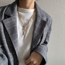 ーrain drop necklaceー　サージカルステンレス　チェーンネックレス　レイヤードネックレス　 4枚目の画像