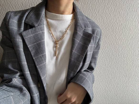ーrain drop necklaceー　サージカルステンレス　チェーンネックレス　レイヤードネックレス　 4枚目の画像