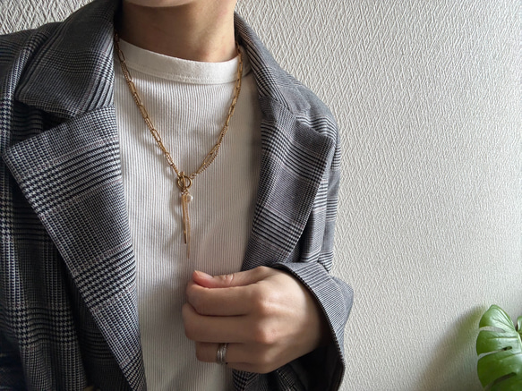 ーrain drop necklaceー　サージカルステンレス　チェーンネックレス　レイヤードネックレス　 18枚目の画像