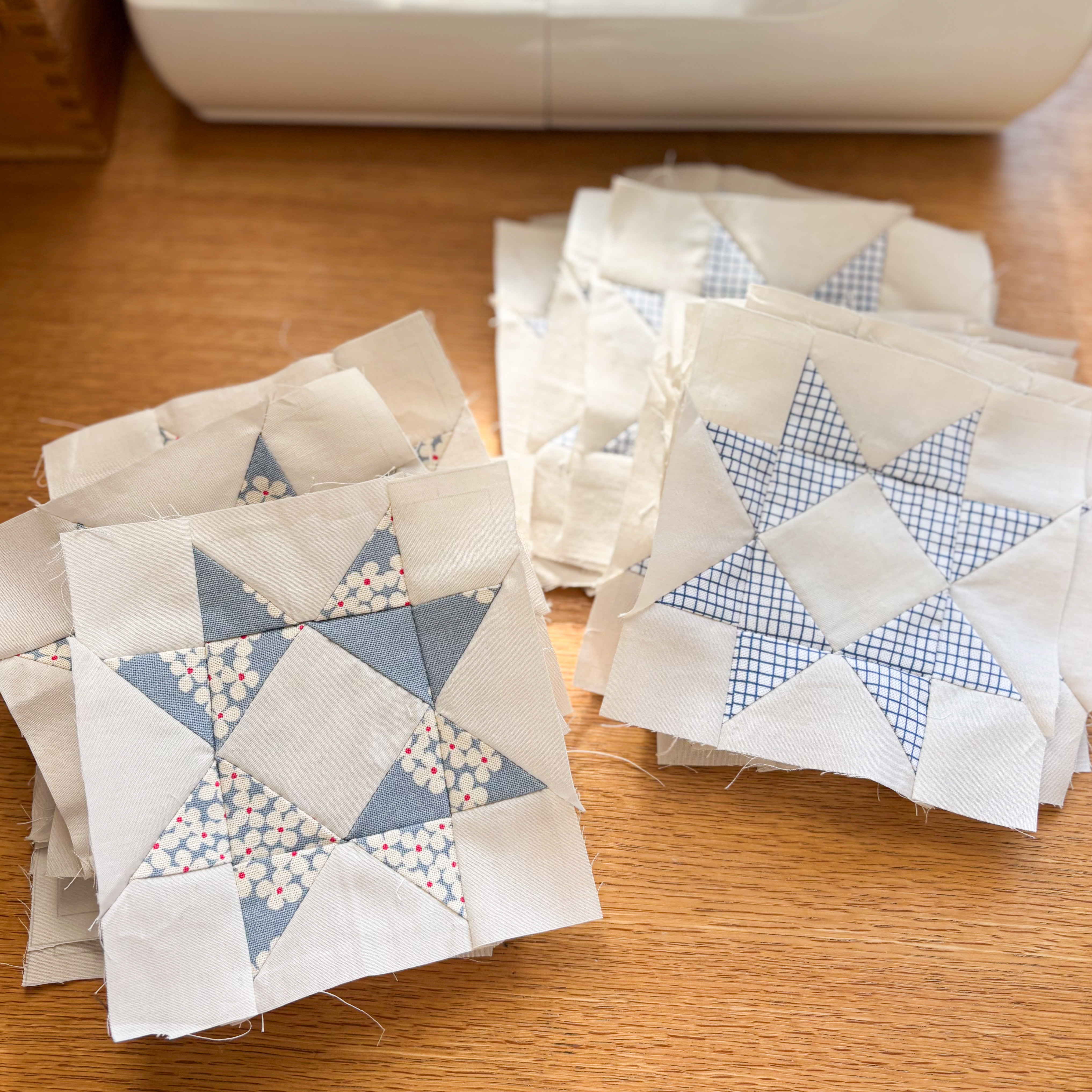 一点ものパッチワークキルト＊冬の星