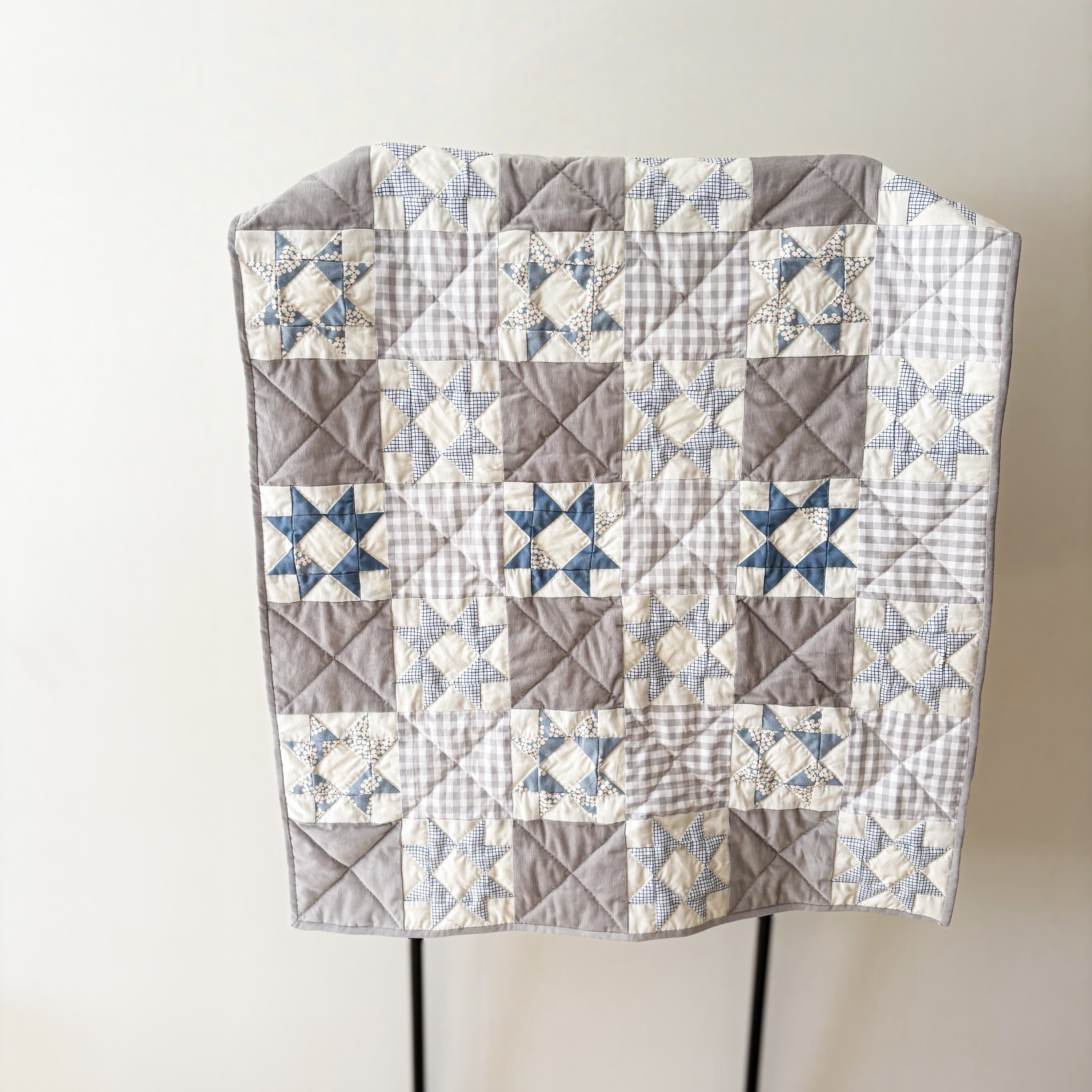 一点ものパッチワークキルト＊冬の星