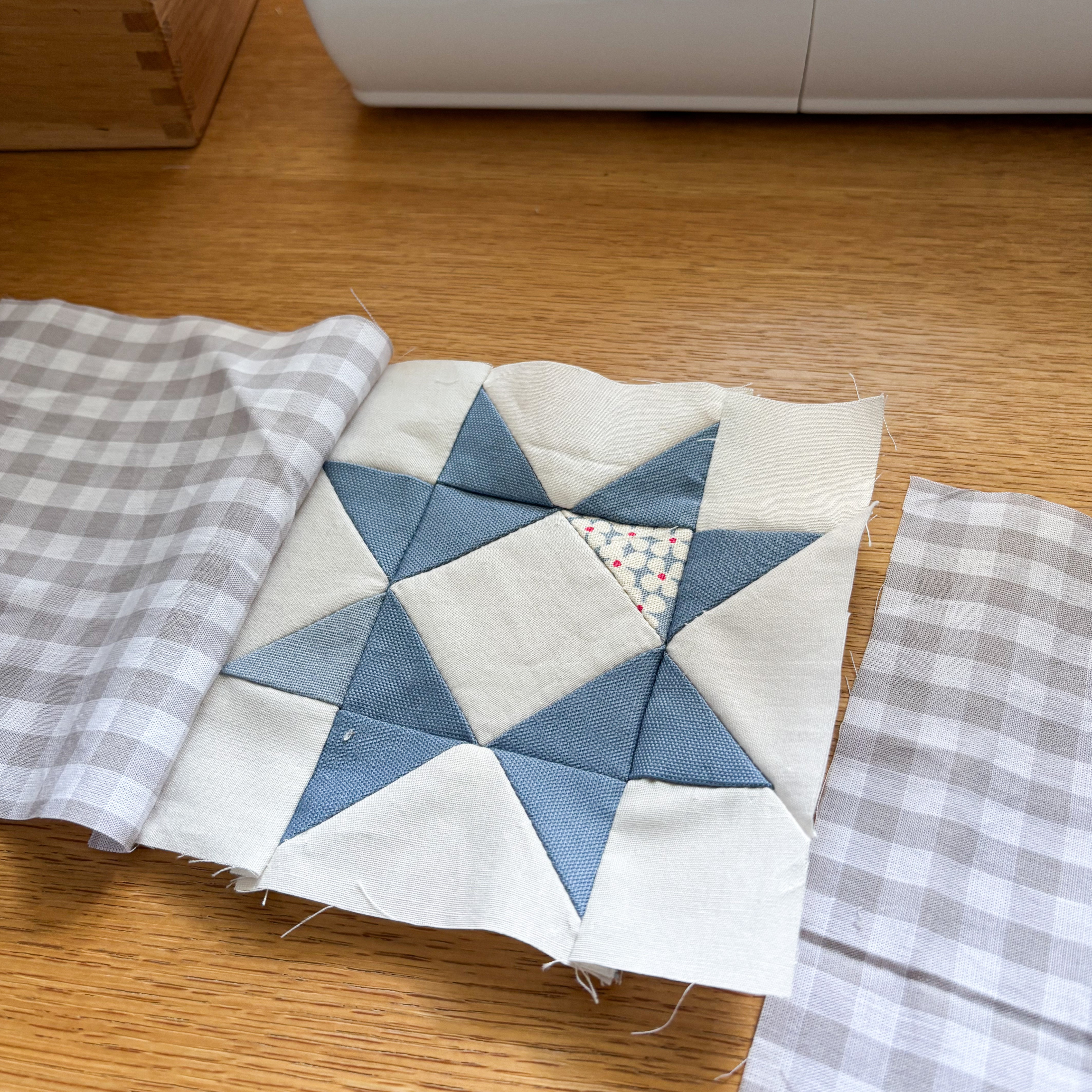 一点ものパッチワークキルト＊冬の星