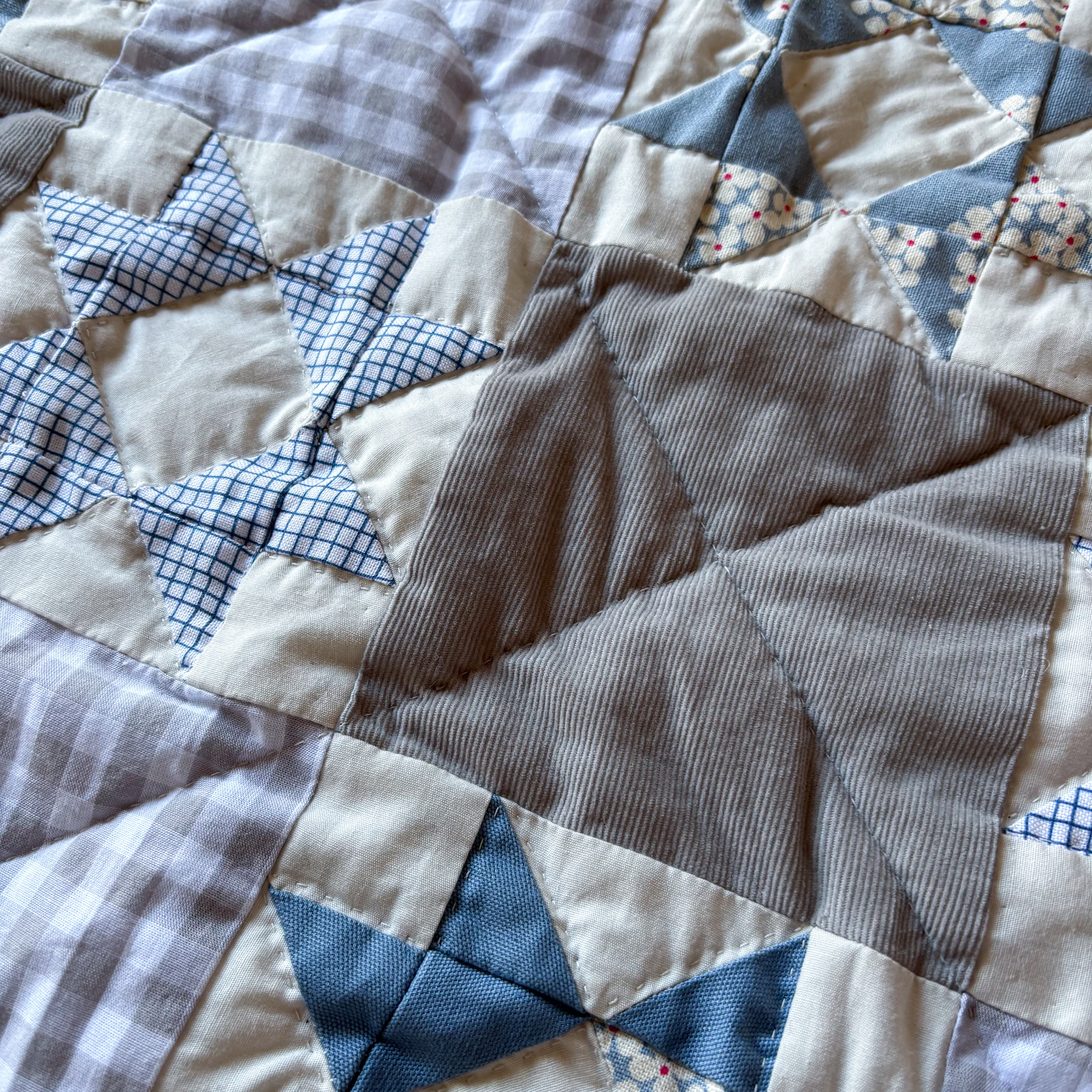 一点ものパッチワークキルト＊冬の星