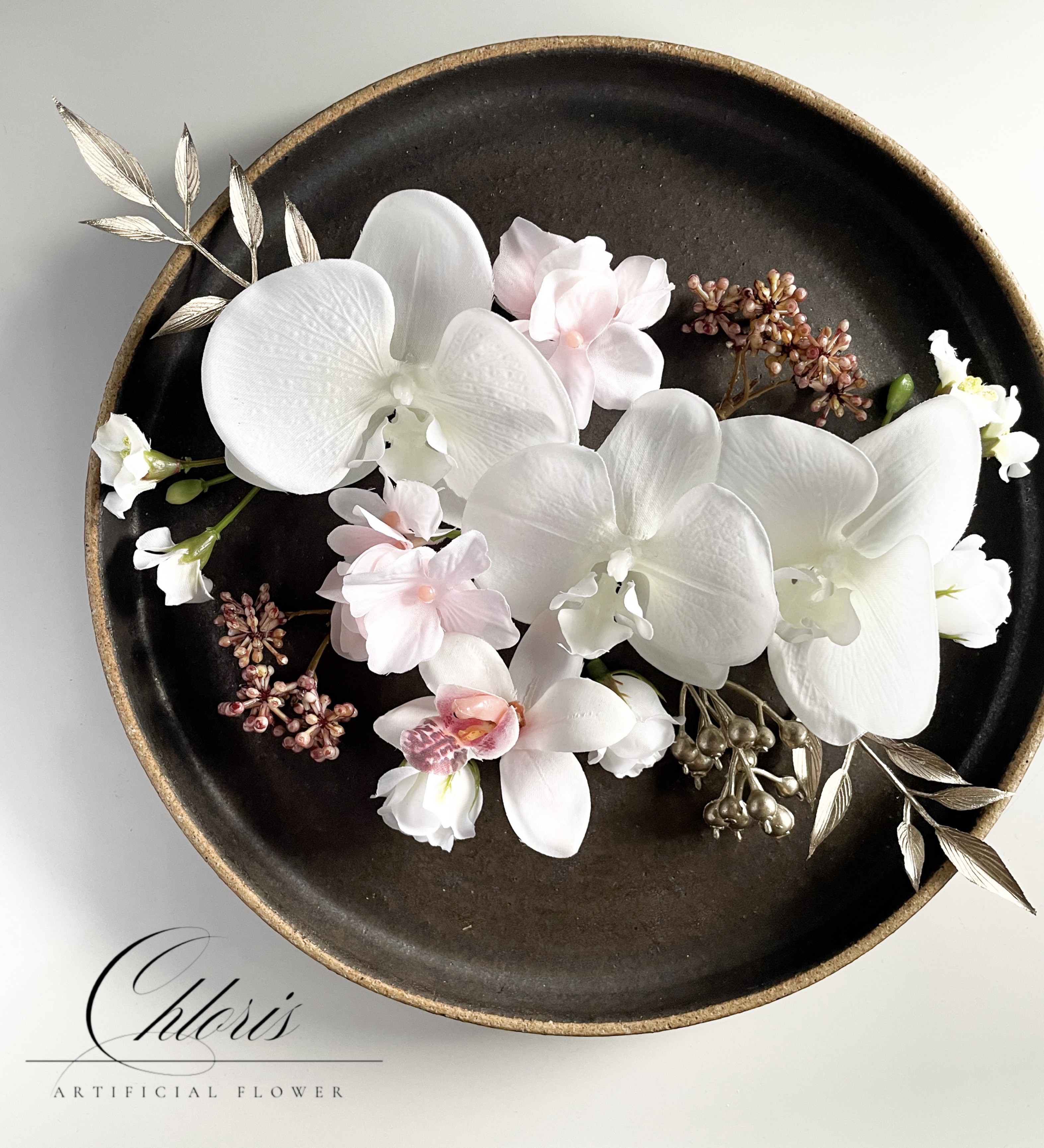 白桜 （はくおう）　ヘッドパーツ　ヘアドレス　髪飾り　ウェディング　前撮り　卒業式　成人式