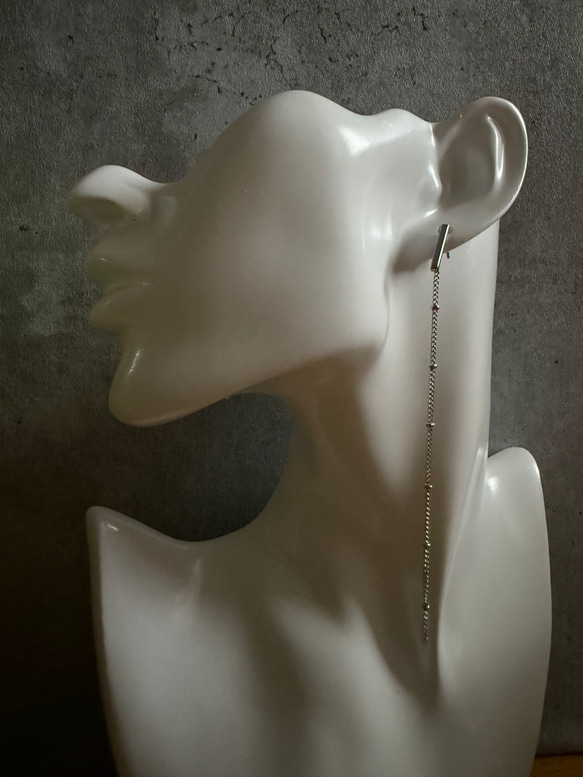 ーDrop Chain pierceー　チェーンピアス　ロングピアス　サージカルステンレス　シルバーアクセサリー 20枚目の画像