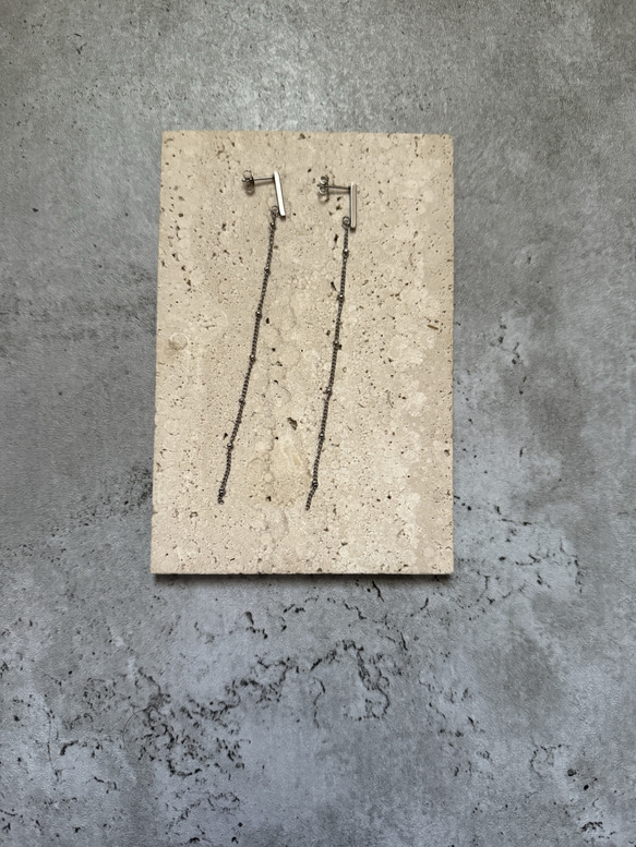 ーDrop Chain pierceー　チェーンピアス　ロングピアス　サージカルステンレス　シルバーアクセサリー 9枚目の画像