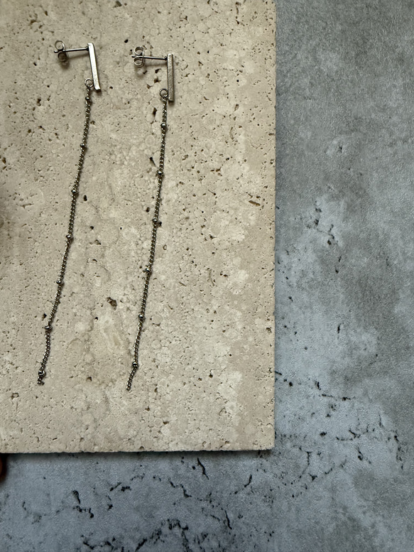 ーDrop Chain pierceー　チェーンピアス　ロングピアス　サージカルステンレス　シルバーアクセサリー 16枚目の画像