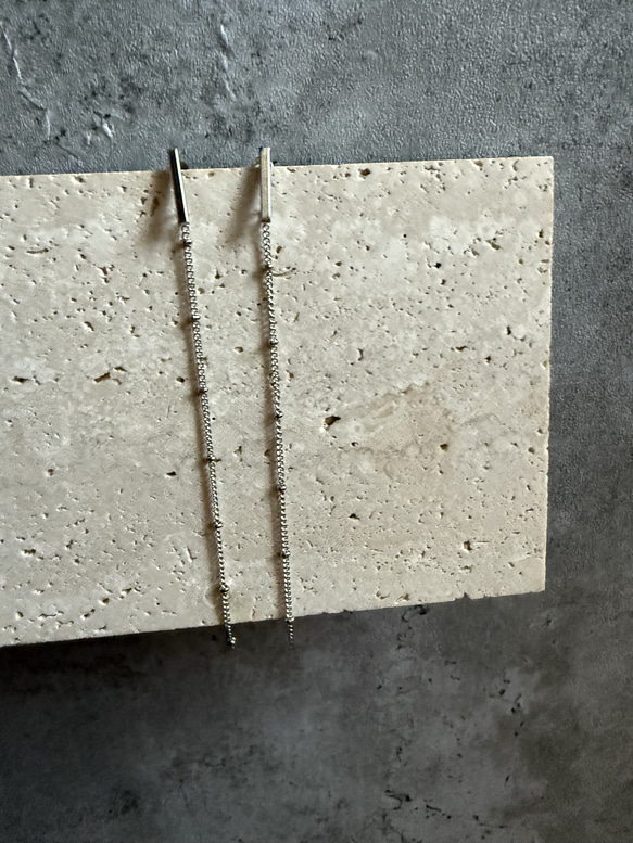 ーDrop Chain pierceー　チェーンピアス　ロングピアス　サージカルステンレス　シルバーアクセサリー 18枚目の画像