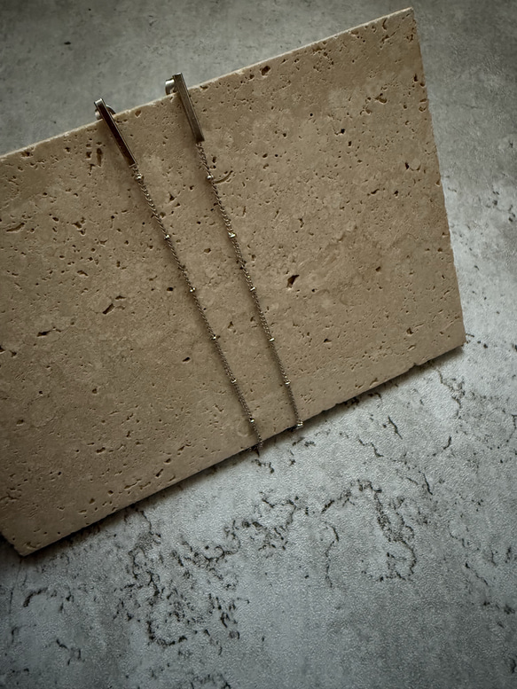 ーDrop Chain pierceー　チェーンピアス　ロングピアス　サージカルステンレス　シルバーアクセサリー 12枚目の画像