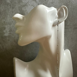 ーDrop Chain pierceー　チェーンピアス　ロングピアス　サージカルステンレス　シルバーアクセサリー 2枚目の画像
