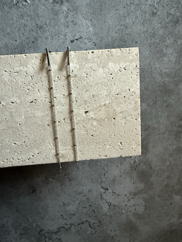 ーDrop Chain pierceー　チェーンピアス　ロングピアス　サージカルステンレス　シルバーアクセサリー 13枚目の画像