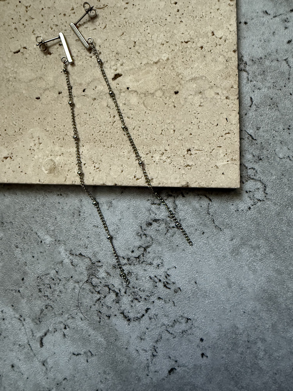 ーDrop Chain pierceー　チェーンピアス　ロングピアス　サージカルステンレス　シルバーアクセサリー 17枚目の画像