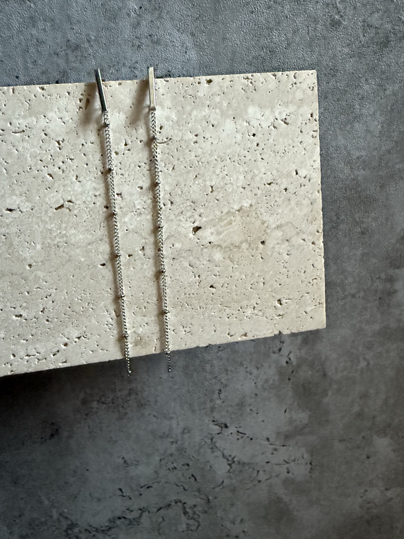 ーDrop Chain pierceー　チェーンピアス　ロングピアス　サージカルステンレス　シルバーアクセサリー 8枚目の画像