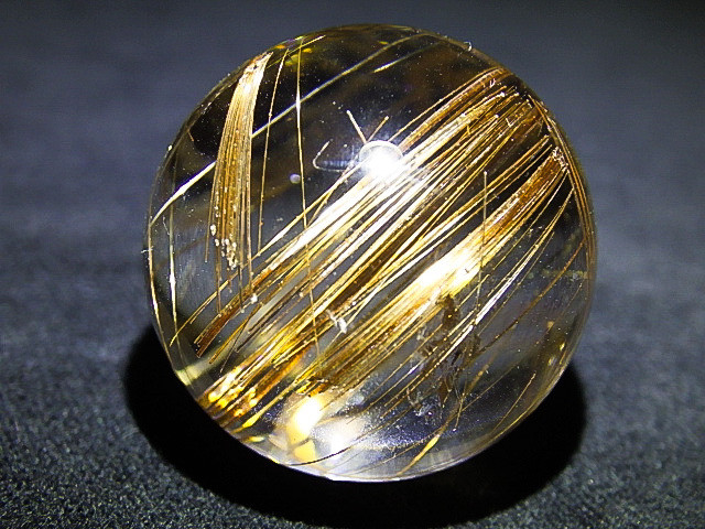 ★福★金財★タイチンルチル★ゴールドルチルクォーツ台座付★26.8g/27.2mm★丸玉ボールスフェア天然石金針水晶玉