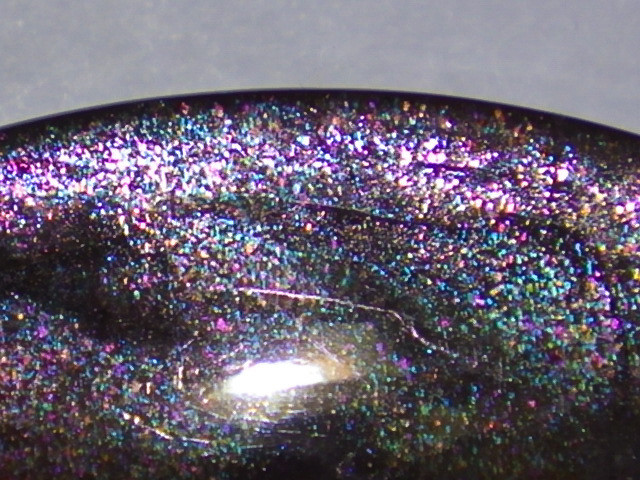 ★レインボーパープルヘイズサンストーン★7.65ct/24.8mm フェルスパー天然石長石マーキーズ裸石ルースカボション