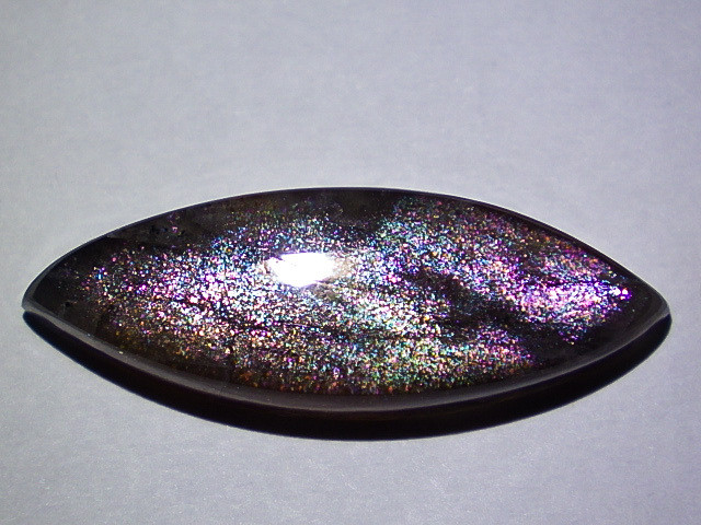 ★レインボーパープルヘイズサンストーン★7.65ct/24.8mm フェルスパー天然石長石マーキーズ裸石ルースカボション