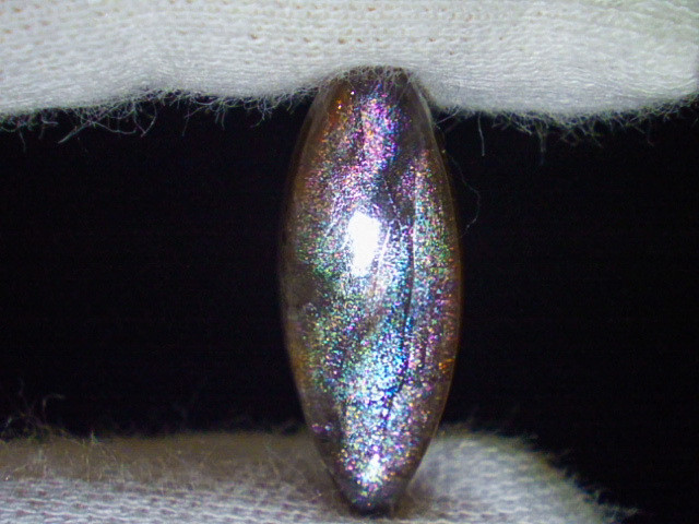 ★レインボーパープルヘイズサンストーン★7.65ct/24.8mm フェルスパー天然石長石マーキーズ裸石ルースカボション