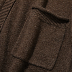 柔軟溫暖，適合各種體型。犛牛絨和美利奴羊毛長款開襟衫，棕色，251203-1 第5張的照片