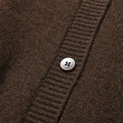 柔軟溫暖，適合各種體型。犛牛絨和美利奴羊毛長款開襟衫，棕色，251203-1 第4張的照片
