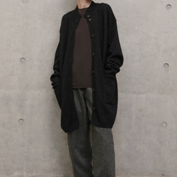 柔軟溫暖，適合各種體型。犛牛絨和美利奴羊毛長款開襟衫，棕色，251203-1 第12張的照片