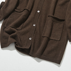 柔軟溫暖，適合各種體型。犛牛絨和美利奴羊毛長款開襟衫，棕色，251203-1 第3張的照片