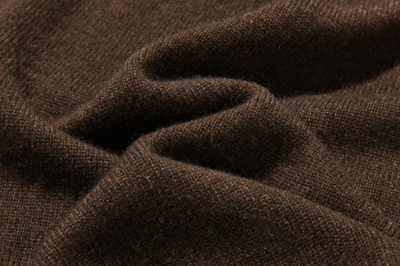 柔軟溫暖，適合各種體型。犛牛絨和美利奴羊毛長款開襟衫，棕色，251203-1 第11張的照片