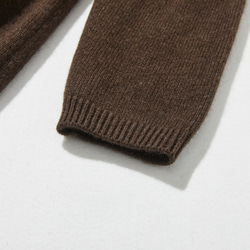 柔軟溫暖，適合各種體型。犛牛絨和美利奴羊毛長款開襟衫，棕色，251203-1 第6張的照片