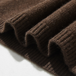 柔軟溫暖，適合各種體型。犛牛絨和美利奴羊毛長款開襟衫，棕色，251203-1 第9張的照片