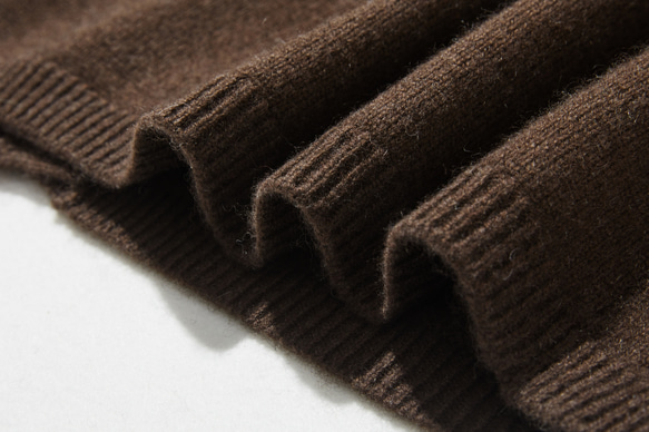 柔軟溫暖，適合各種體型。犛牛絨和美利奴羊毛長款開襟衫，棕色，251203-1 第9張的照片