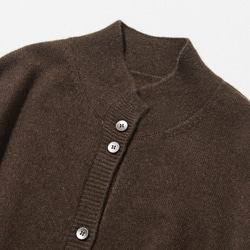 柔軟溫暖，適合各種體型。犛牛絨和美利奴羊毛長款開襟衫，棕色，251203-1 第2張的照片