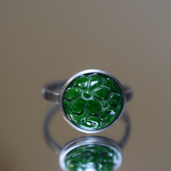 399 受注制作 k18金ゴールド ミャンマー産 陽緑 本翡翠 ヒスイ リング