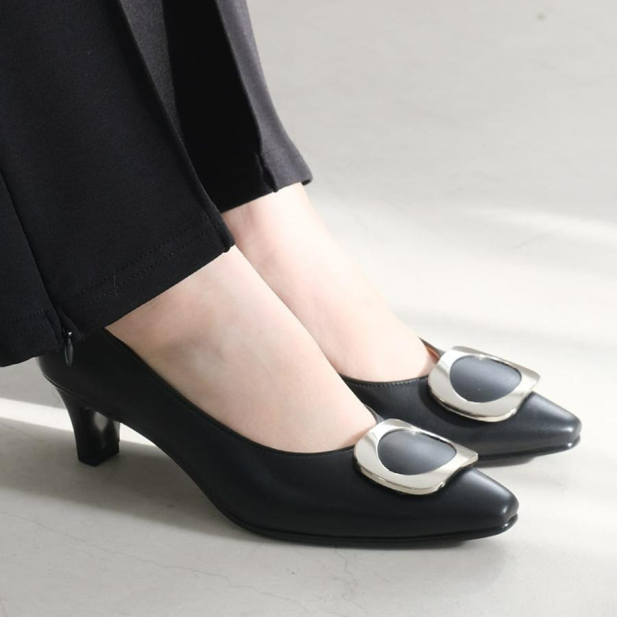 【新作】 洗練されたスクエアトゥ　シンプルでエレガントな印象のパンプス 日本製 / PO1091