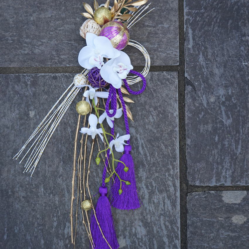 正月2026】しめ縄飾り2026 ～水引飾り紫～ お正月飾り 繁栄を願って