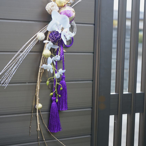 正月2026】しめ縄飾り2026 ～水引飾り紫～ お正月飾り 繁栄を願って