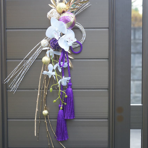 正月2026】しめ縄飾り2026 ～水引飾り紫～ お正月飾り 繁栄を願って