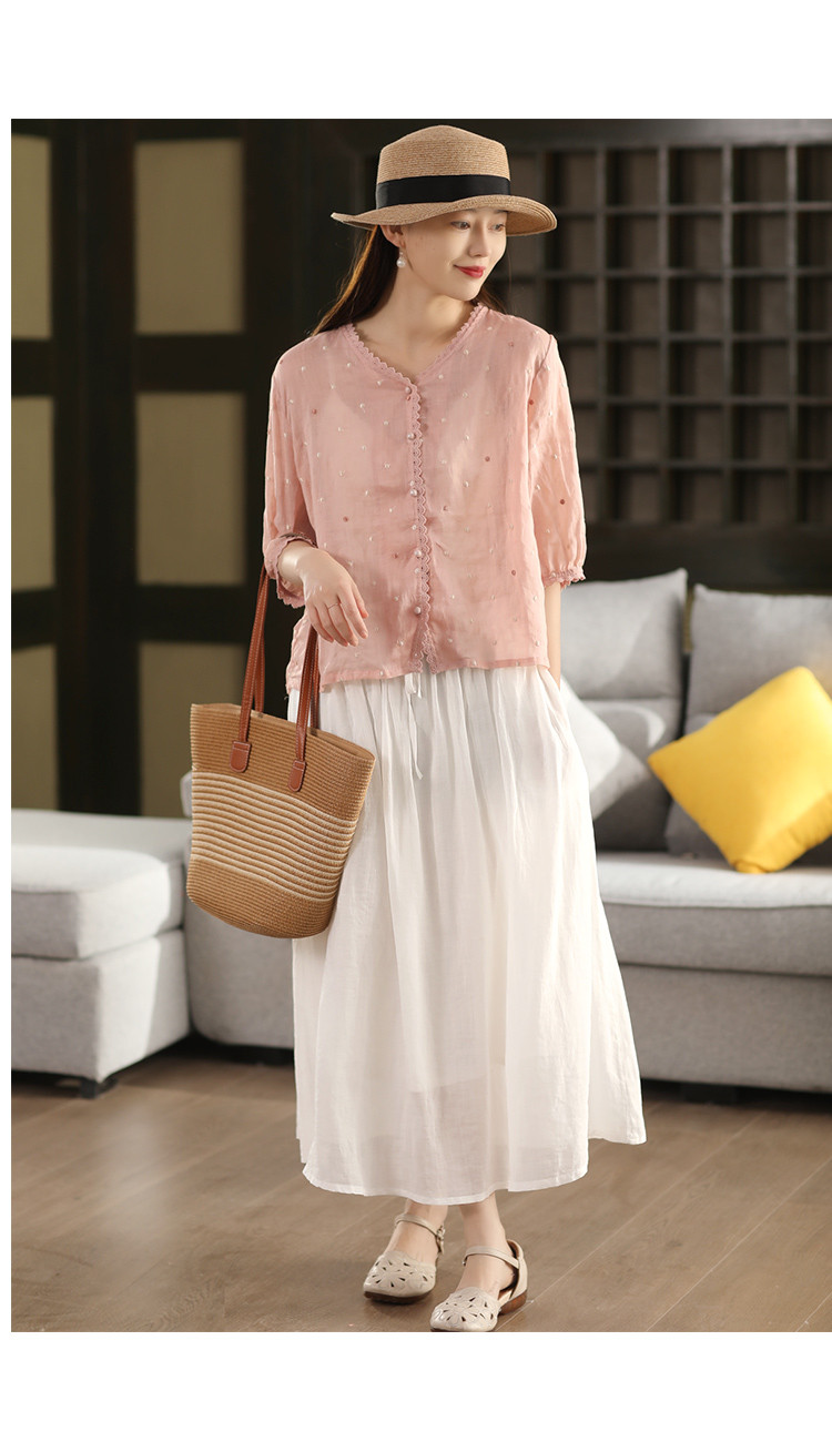 春秋冬ハイクオリティ 100% ラミーハーフスカート 女全棉裏地ワイドスカート ダブルレイヤーエレガントロングスカート