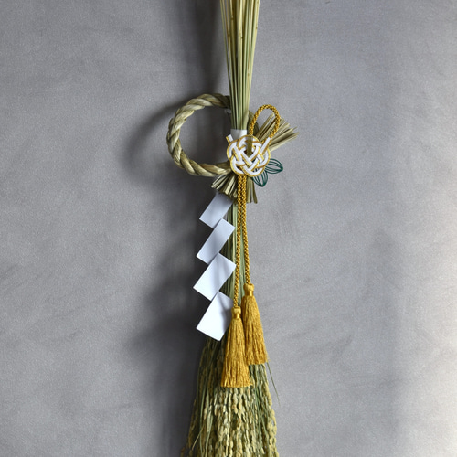 翌日発送 ラスト1点‼︎】天然素材 お正月飾り 椿の水引(ゴールド) 稲穂