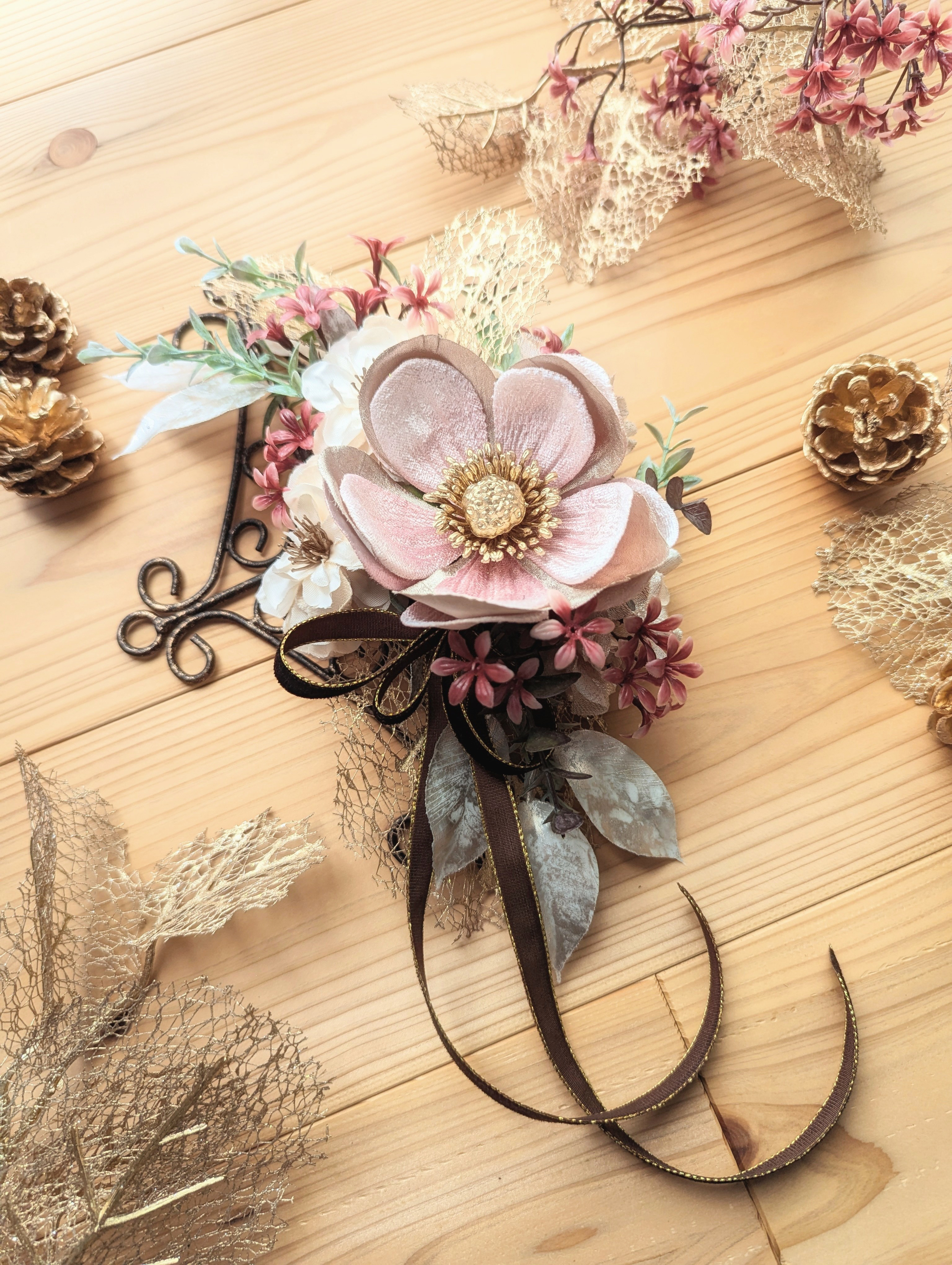 選べる3wayスワッグ✢LTPKアネモネベルベとキャロルローズの煌めきSwag〜〆飾り/ブリリアント壁飾り/欲ばりセット