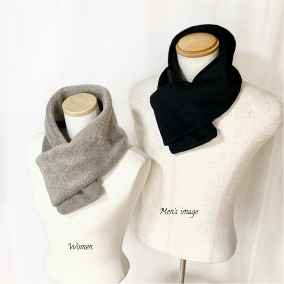 【新色】「シンプルが良い。」大人の上質&暖かフリース コンパクトマフラー(NAVY) 6枚目の画像